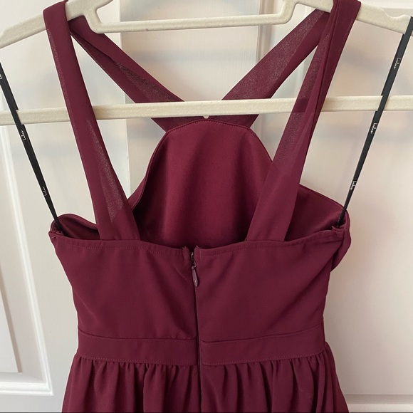 LuLus Long Halter-Top Prom Dress - Picture 2 of 4